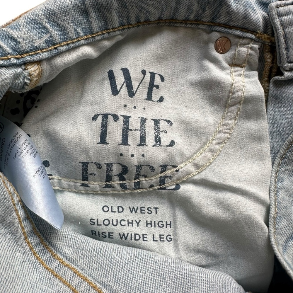 Free People Old West Slouchy High-Rise Wide Leg Jeans Canyon Blue NWT 31 and 32 - Picture 11 of 16